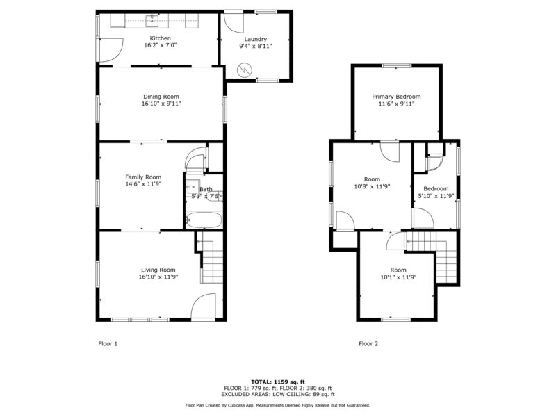 Floor plan layout of a renovated bungalow at 5248 Cordelia Avenue in Baltimore, showing main and upper levels with room dimensions.