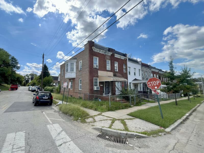 Corner view of 2701 Baker Street at Baker and Braddish Avenue.
