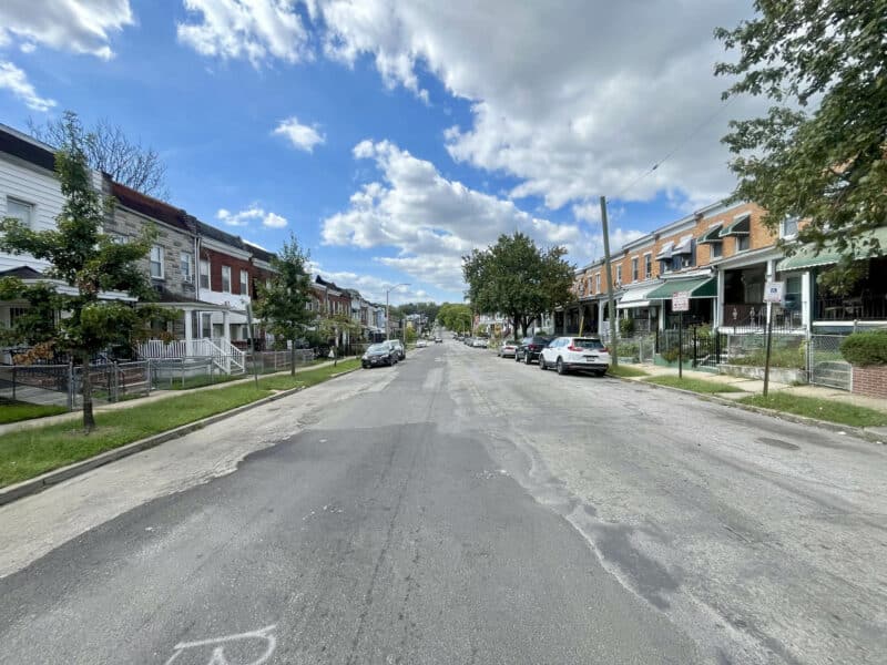 Streetscape of Baker Street showing nearby homes.