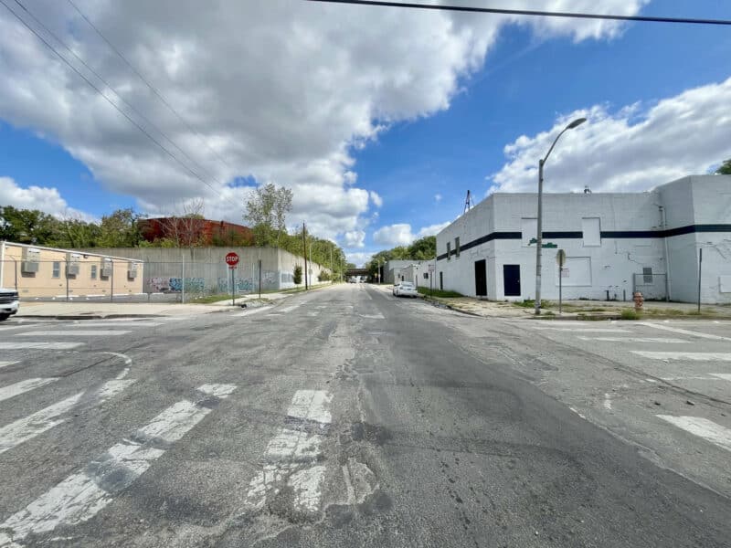 Streetscape of Baker Street showing nearby homes.