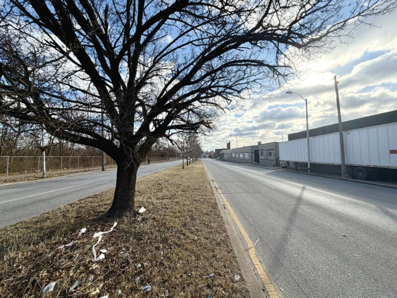Industrial and commercial corridor near 3205 E. Madison Street in Baltimore