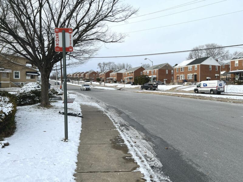 Streetscape view along E. Northern Parkway near 3615 E. Northern Parkway.