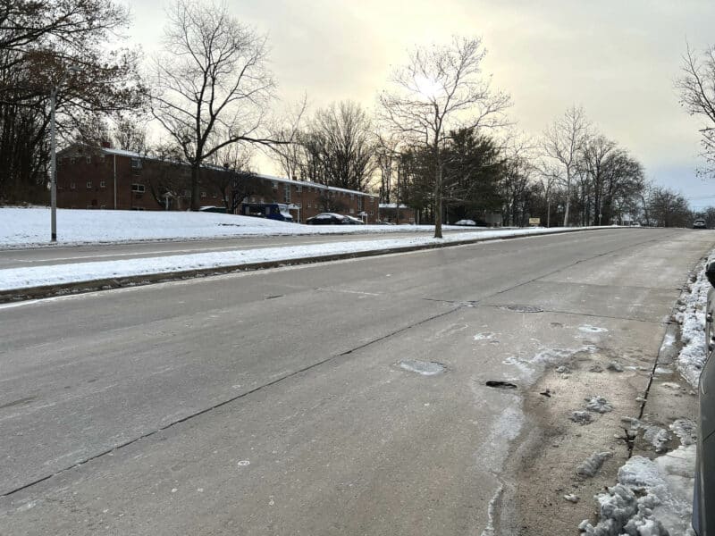 Intersection view near 3615 E. Northern Parkway in Baltimore City.