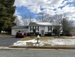 Front view of split-foyer home with attached garage at 709 Paul Drive in Aberdeen Maryland