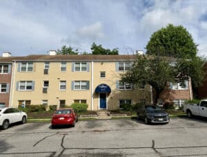 Front exterior of Highpointe Condominium building at 4415 Falls Bridge Drive in Medfield Baltimore