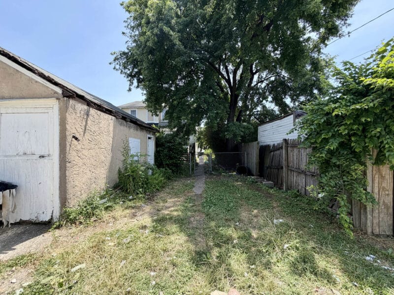 Rear yard with detached garage at 238 Baltimore Avenue in the Saint Helena neighborhood