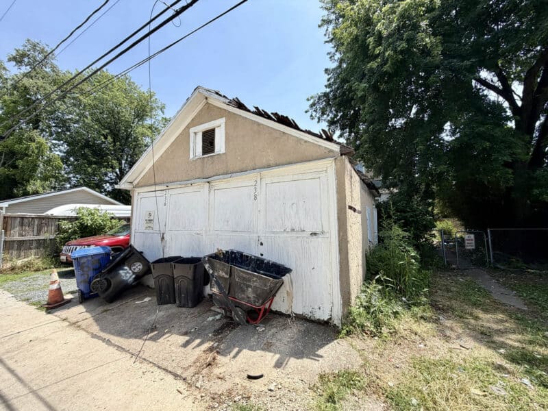 Semi-detached garage at 238 Baltimore Avenue in Dundalk, Maryland