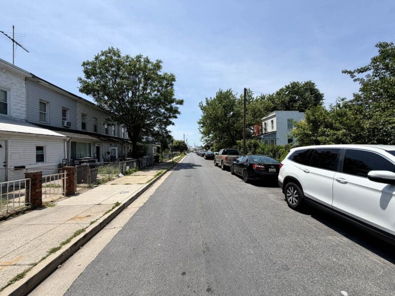Residential streetscape along Baltimore Avenue in the Saint Helena neighborhood of Dundalk