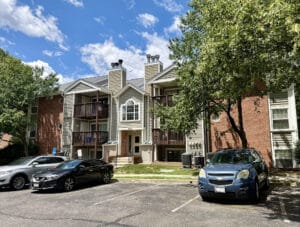 Exterior view of 6700 Rapid Water Way condominium building in the Cromwell Fountain community of Glen Burnie, Maryland