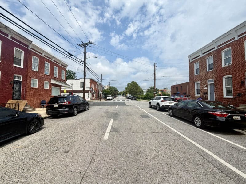 Streetscape near 1222 Bayard Street in the Washington Village/Pigtown neighborhood of Baltimore City
