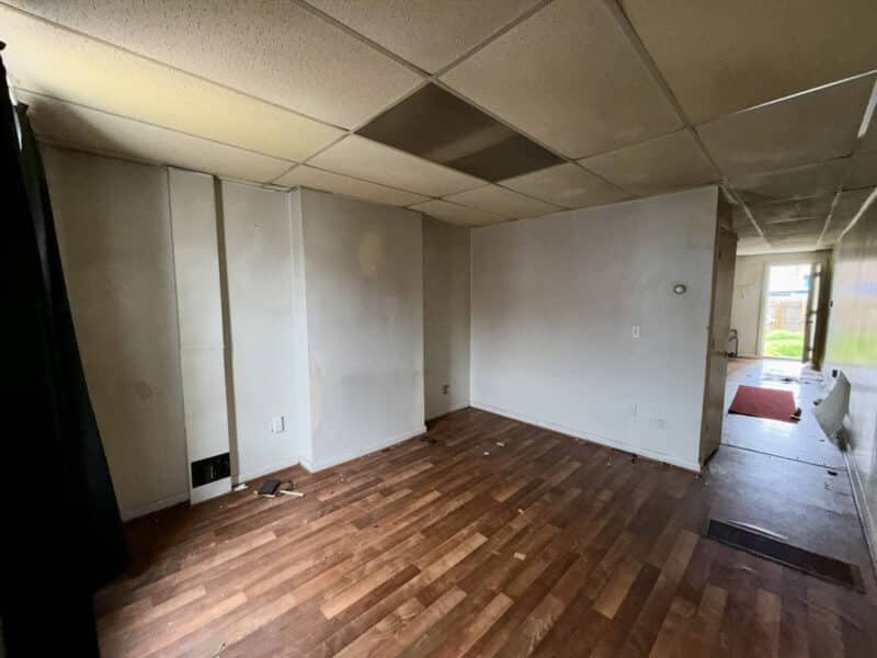 Living room with laminate flooring at 1222 Bayard Street Washington Village/Pigtown townhome