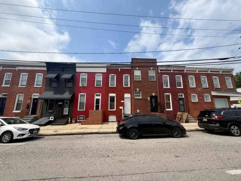 Streetscape along Bayard Street in Washington Village/Pigtown Baltimore City
