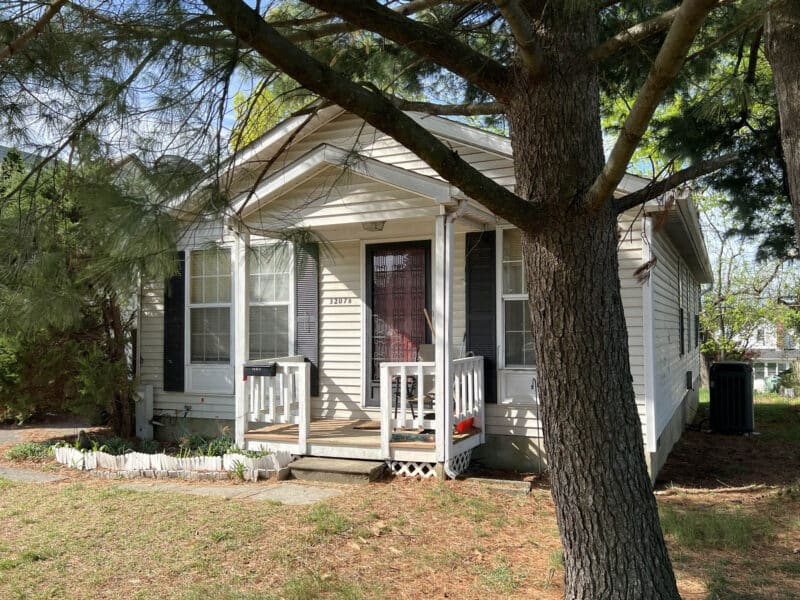 Angled front exterior of 3207B Acton Road bungalow in Glen Haven